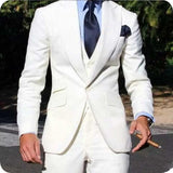 Gotmes Classy Wedding Tuxedos Suits Slim Fit Bridegroom For Men 3 Pieces Groomsmen Suit Male Cheap Formal Business  (Jacket+Vest+Pants