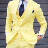Gotmes Classy Wedding Tuxedos Suits Slim Fit Bridegroom For Men 3 Pieces Groomsmen Suit Male Cheap Formal Business  (Jacket+Vest+Pants