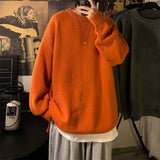 Gotmes Solid Color Men's Winter Sweater Oversize Harajuku Pullover O-Neck Warm Korean Style Male Sweater Men's Clothing