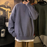 Gotmes Solid Color Men's Winter Sweater Oversize Harajuku Pullover O-Neck Warm Korean Style Male Sweater Men's Clothing