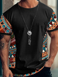 Men's T shirt Tee Tee Top Tribal Crew Neck Street Vacation Short Sleeves Clothing Apparel Designer Ethnic Style Basic